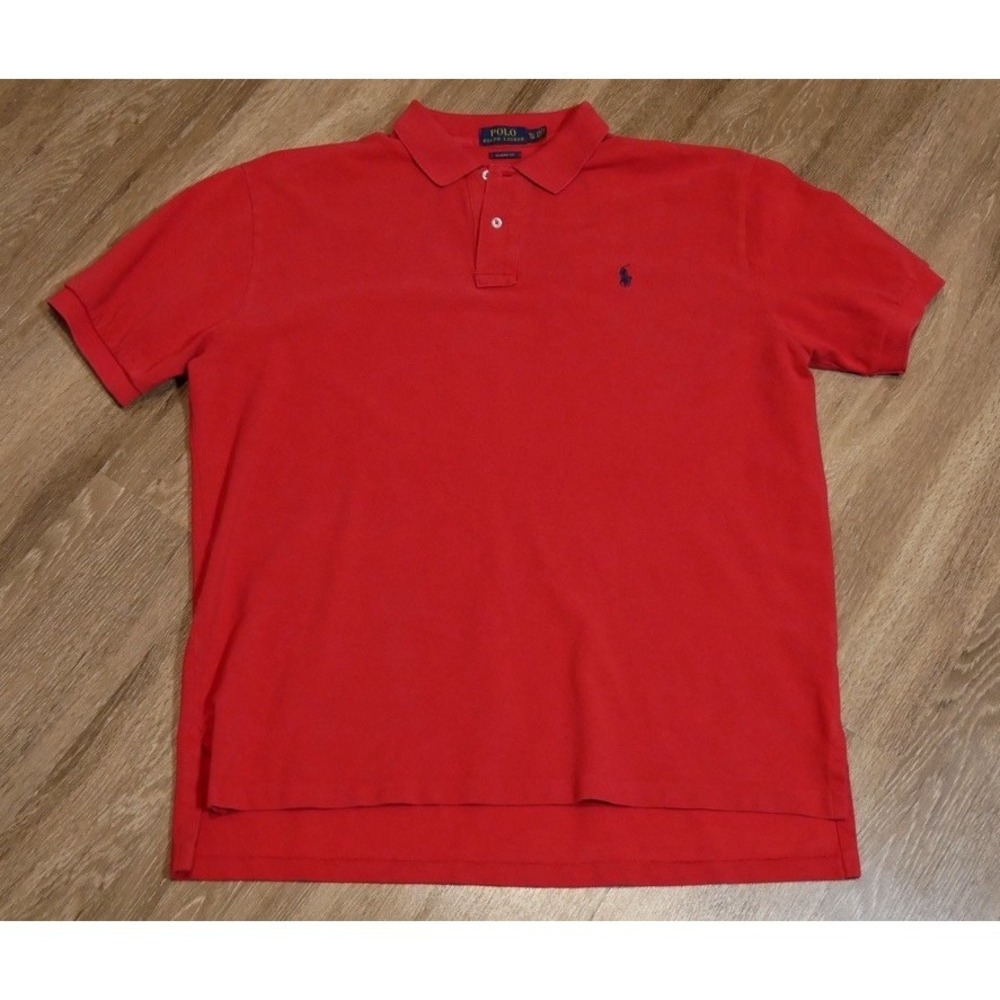 Polo Ralph Lauren‎ Classic Fit Red Short Sleeve Collard Shirt Men's XL